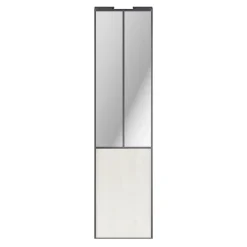 Porte de placard coulissante atelier bois nordique profil gris GoodHome Arius H. 248,5 x L. 61.2 cm + amortisseurs