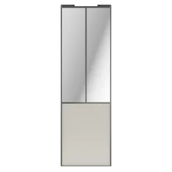 Porte de placard coulissante atelier gris clair mat profil gris GoodHome Arius H. 248,5 x L. 76.2 cm + amortisseurs