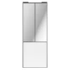 Porte de placard coulissante atelier blanc profil gris GoodHome Arius H. 248,5 x L. 91.2 cm + amortisseurs
