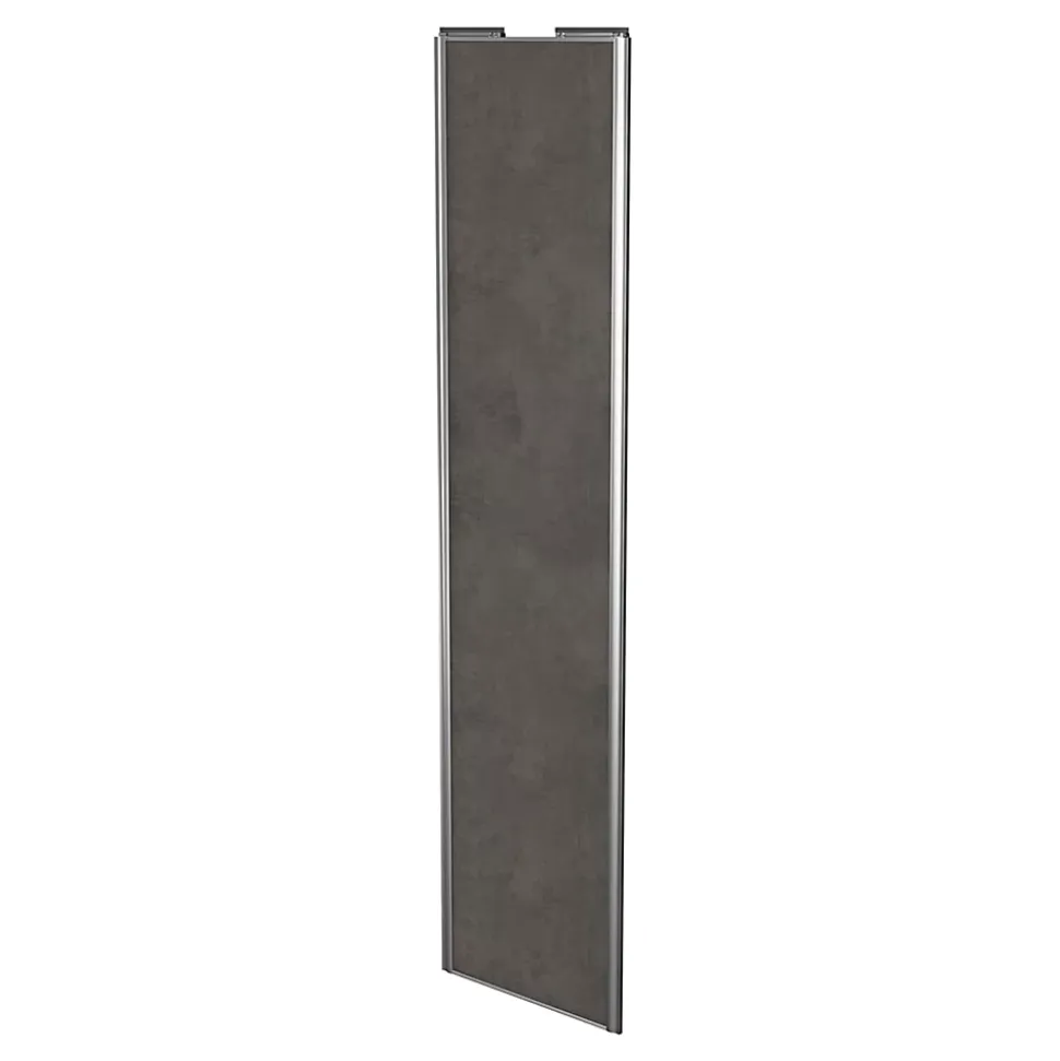 Porte de placard coulissante gris antique profil gris GoodHome Arius H. 248,5 x L. 62.2 cm + amortisseurs