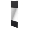 Porte de placard coulissante avec miroir noir profil blanc GoodHome Arius H. 248,5 x L. 92.2 cm + amortisseurs