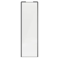 Porte de placard coulissante blanc brillant profil gris GoodHome Arius H. 248,5 x L. 77.2 cm + amortisseurs