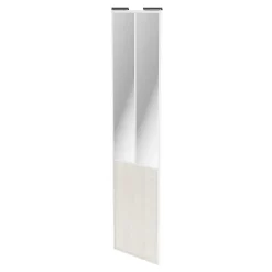Porte de placard coulissante atelier bois nordique profil blanc GoodHome Arius H. 248,5 x L. 61.2 cm + amortisseurs