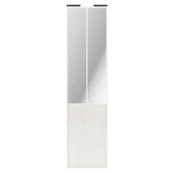 Porte de placard coulissante atelier bois nordique profil blanc GoodHome Arius H. 248,5 x L. 61.2 cm + amortisseurs