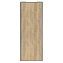Porte de placard coulissante effet chêne brut profil gris GoodHome Arius H. 248,5 x L. 92.2 cm + amortisseurs