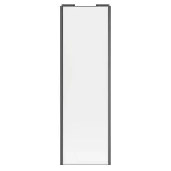 Porte de placard coulissante blanc profil gris GoodHome Arius H. 248,5 x L. 77.2 cm + amortisseurs