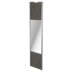 Porte de placard coulissante avec miroir gris antique profil gris GoodHome Arius H. 248,5 x L. 62.2 cm + amortisseurs