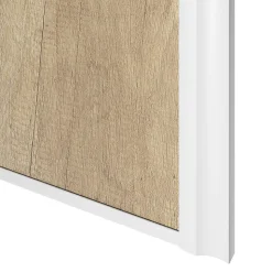 Porte de placard coulissante atelier effet chêne brut profil blanc GoodHome Arius H. 248,5 x L. 76.2 cm + amortisseurs