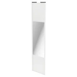 Porte de placard coulissante avec miroir blanc profil blanc GoodHome Arius H. 248,5 x L. 62.2 cm + amortisseurs