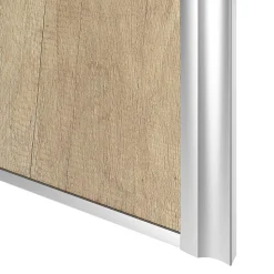 Porte de placard coulissante atelier effet chêne brut profil gris GoodHome Arius H. 248,5 x L. 91.2 cm + amortisseurs