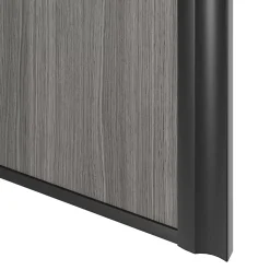 Porte de placard coulissante atelier effet chêne grisé profil noir GoodHome Arius H. 248,5 x L. 91.2 cm + amortisseurs