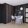 Porte de placard coulissante gris antique profil noir GoodHome Arius H. 248,5 x L. 62.2 cm + amortisseurs
