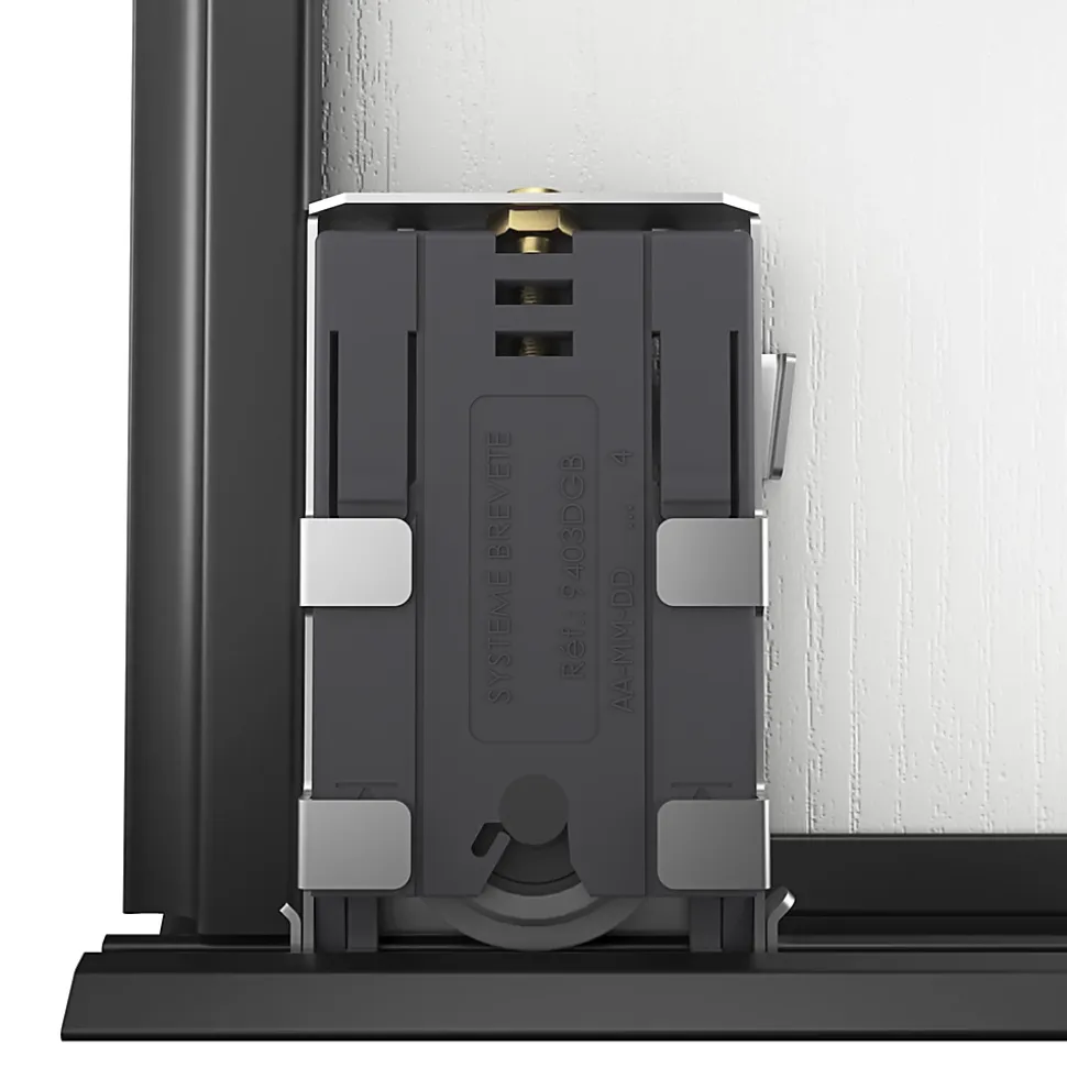 Porte de placard coulissante atelier blanc profil noir GoodHome Arius H. 248,5 x L. 91.2 cm + amortisseurs
