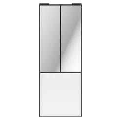 Porte de placard coulissante atelier blanc profil noir GoodHome Arius H. 248,5 x L. 91.2 cm + amortisseurs