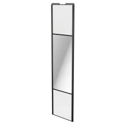 Porte de placard coulissante avec miroir blanc profil noir GoodHome Arius H. 248,5 x L. 62.2 cm + amortisseurs