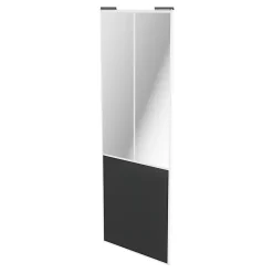 Porte de placard coulissante atelier gris foncé mat profil blanc GoodHome Arius H. 248,5 x L. 91.2 cm + amortisseurs
