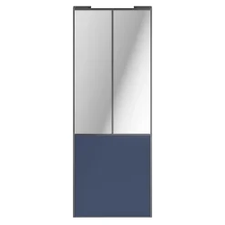 Porte de placard coulissante atelier bleu profil gris GoodHome Arius H. 248,5 x L. 91.2 cm + amortisseurs