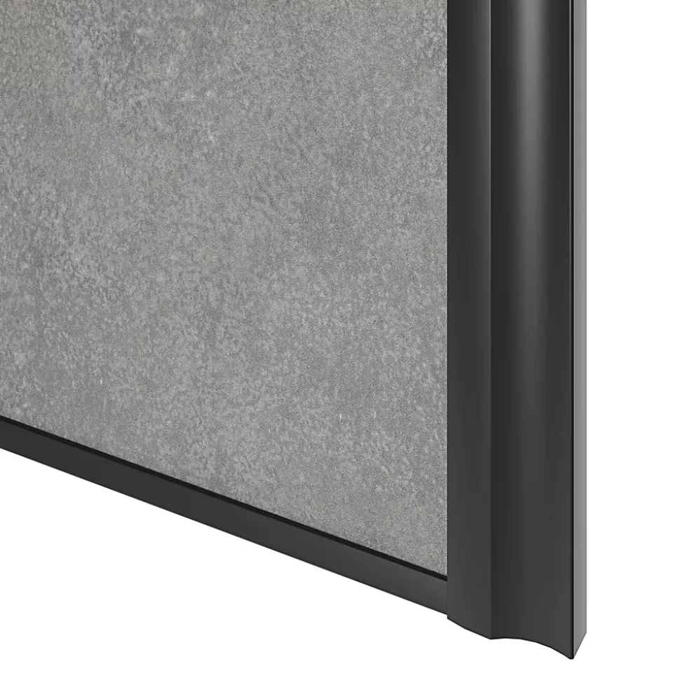 Porte de placard coulissante atelier béton profil noir GoodHome Arius H. 248,5 x L. 91.2 cm + amortisseurs