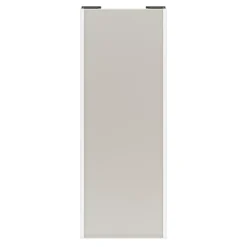 Porte de placard coulissante gris clair mat profil blanc GoodHome Arius H. 248,5 x L. 92.2 cm + amortisseurs