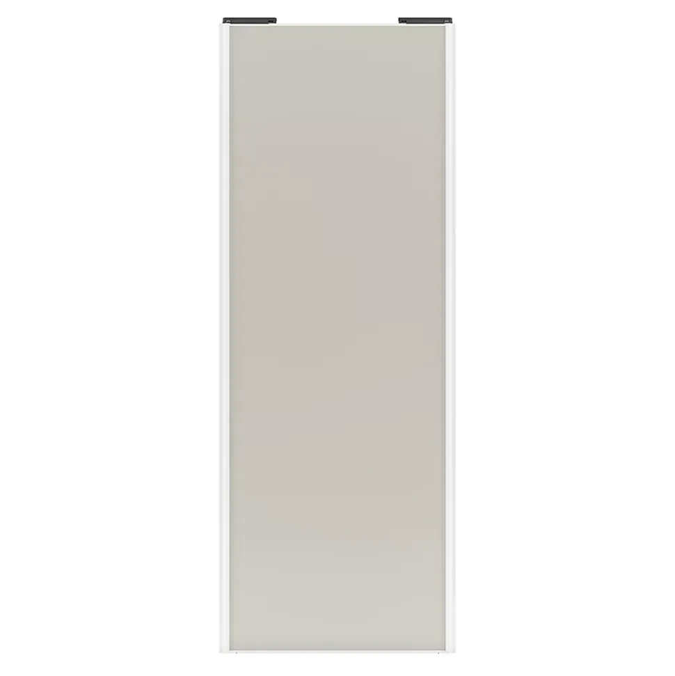 Porte de placard coulissante gris clair mat profil blanc GoodHome Arius H. 248,5 x L. 92.2 cm + amortisseurs