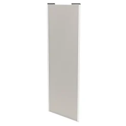 Porte de placard coulissante gris clair mat profil blanc GoodHome Arius H. 248,5 x L. 92.2 cm + amortisseurs