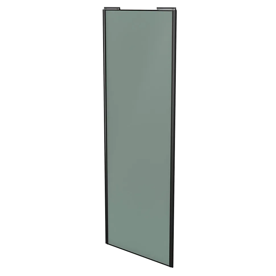 Porte de placard coulissante vert de gris profil noir GoodHome Arius H. 248,5 x L. 92.2 cm + amortisseurs