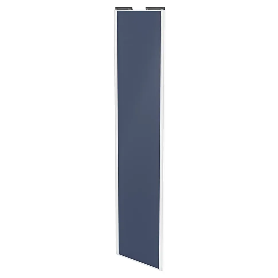 Porte de placard coulissante bleu profil blanc GoodHome Arius H. 248,5 x L. 62.2 cm + amortisseurs