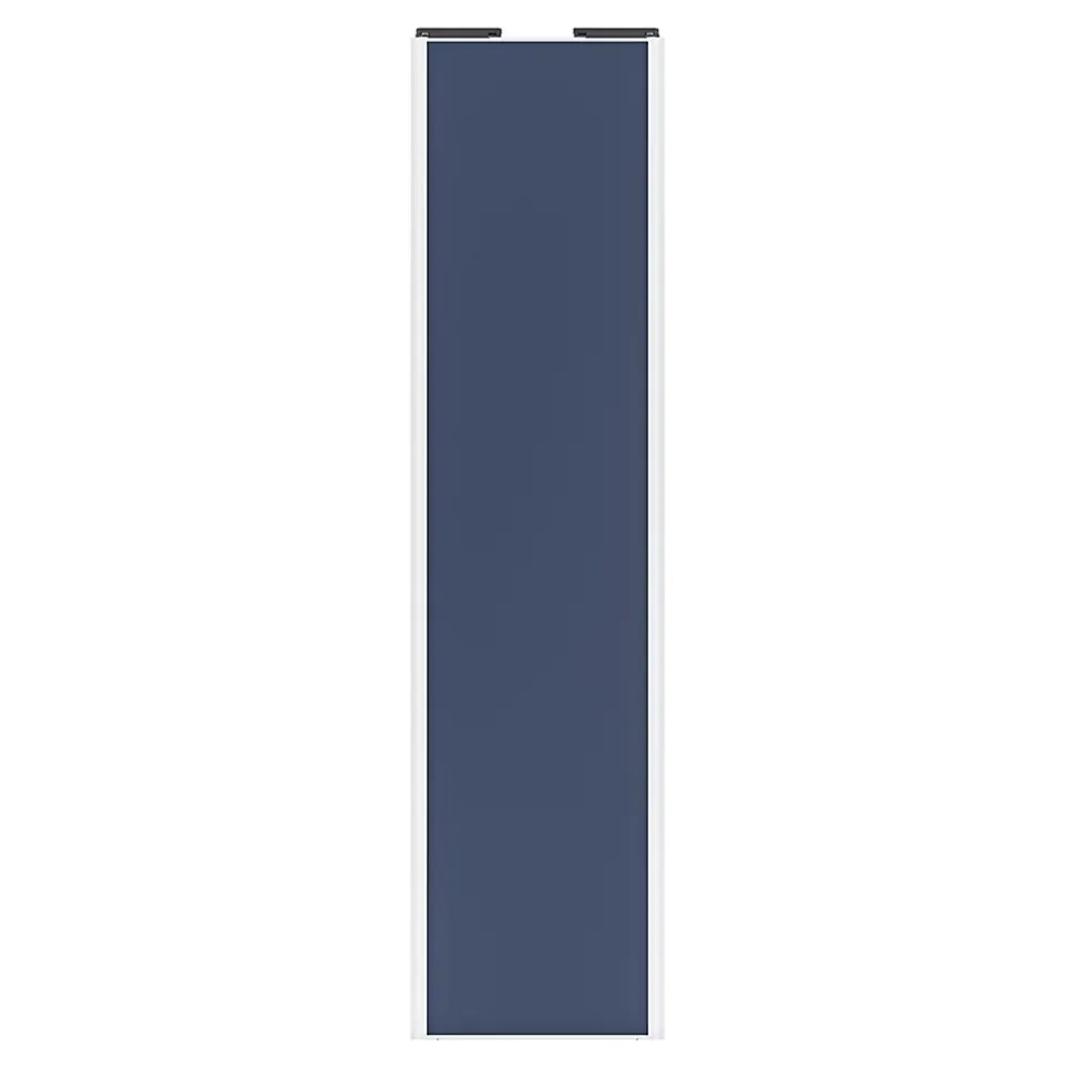 Porte de placard coulissante bleu profil blanc GoodHome Arius H. 248,5 x L. 62.2 cm + amortisseurs