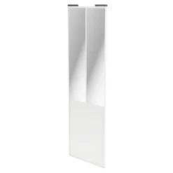 Porte de placard coulissante atelier blanc profil blanc GoodHome Arius H. 248,5 x L. 76.2 cm + amortisseurs