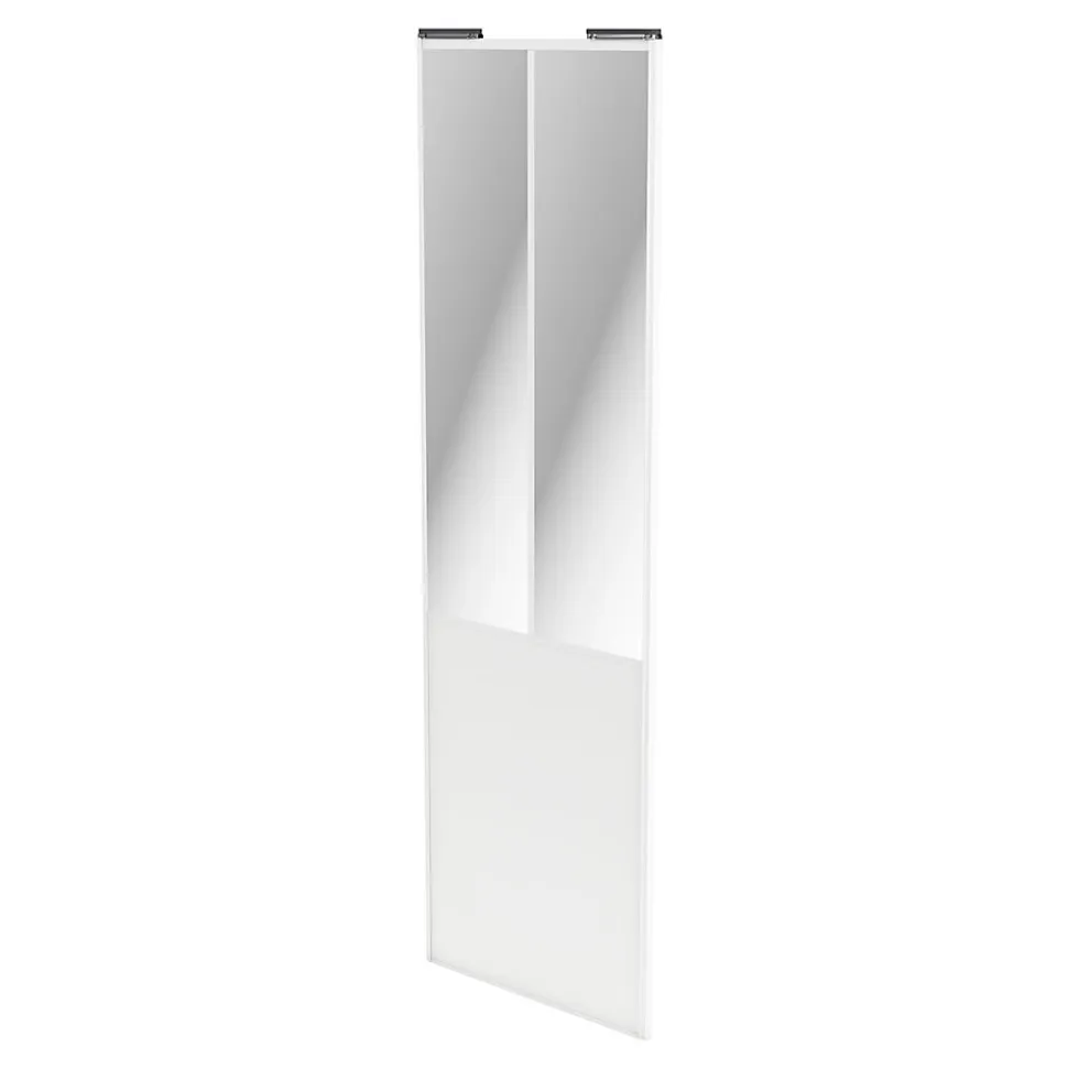 Porte de placard coulissante atelier blanc profil blanc GoodHome Arius H. 248,5 x L. 76.2 cm + amortisseurs