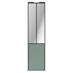 Porte de placard coulissante atelier vert de gris profil noir GoodHome Arius H. 248,5 x L. 61.2 cm + amortisseurs