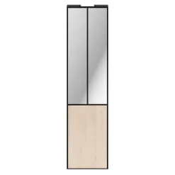 Porte de placard coulissante atelier effet chêne clair profil noir GoodHome Arius H. 248,5 x L. 61.2 cm + amortisseurs