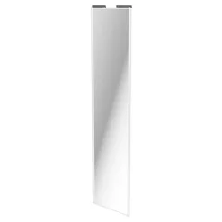 Porte de placard coulissante miroir profil blanc GoodHome Arius H. 248,5 x L. 62.2 cm + amortisseurs