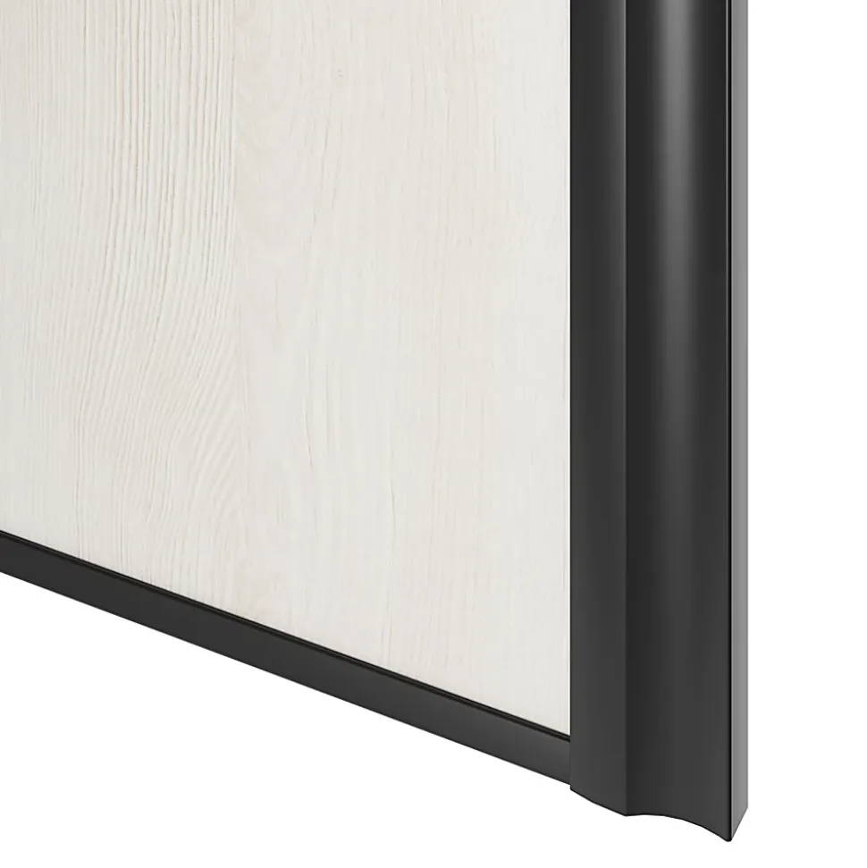 Porte de placard coulissante atelier bois nordique profil noir GoodHome Arius H. 248,5 x L. 76.2 cm + amortisseurs