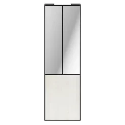 Porte de placard coulissante atelier bois nordique profil noir GoodHome Arius H. 248,5 x L. 76.2 cm + amortisseurs
