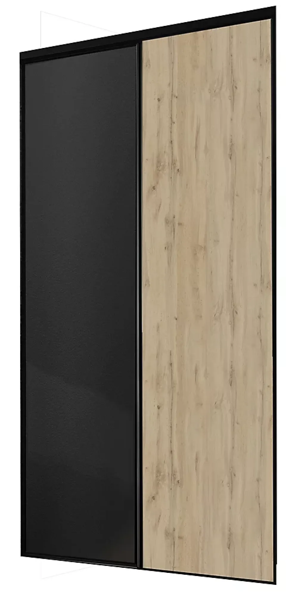 Porte de placard coulissante Optimum décor chêne et noir 180 x 250 cm vendue par 2