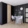Porte de placard coulissante noir mat profil noir GoodHome Arius H. 248,5 x L. 77.2 cm + amortisseurs