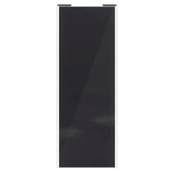 Porte de placard coulissante noir profil blanc GoodHome Arius H. 248,5 x L. 92.2 cm + amortisseurs