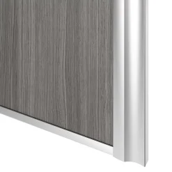Porte de placard coulissante atelier effet chêne grisé profil gris GoodHome Arius H. 248,5 x L. 61.2 cm + amortisseurs