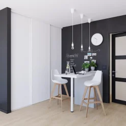 Porte de placard coulissante blanc profil blanc GoodHome Arius H. 248,5 x L. 77.2 cm + amortisseurs
