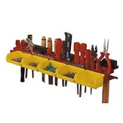 Porte outils en tôle d'acier Mottez pour 50 outils + 5 bacs en plastique L.58 x l.15 x H.9 cm