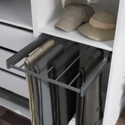 Porte pantalons coulissant en acier gris 5 barres GoodHome Atomia L. 46,4 x P. 51 cm