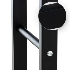 Porte-bûches Keri à roulettes, étagère à bois métal noir, rangement bois de chauffage Noir/25x100x100cm