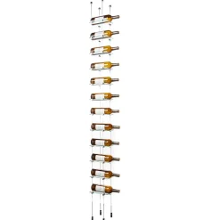 Porte-bouteille de vin suspendus Kit 12 bouteilles Chrome
