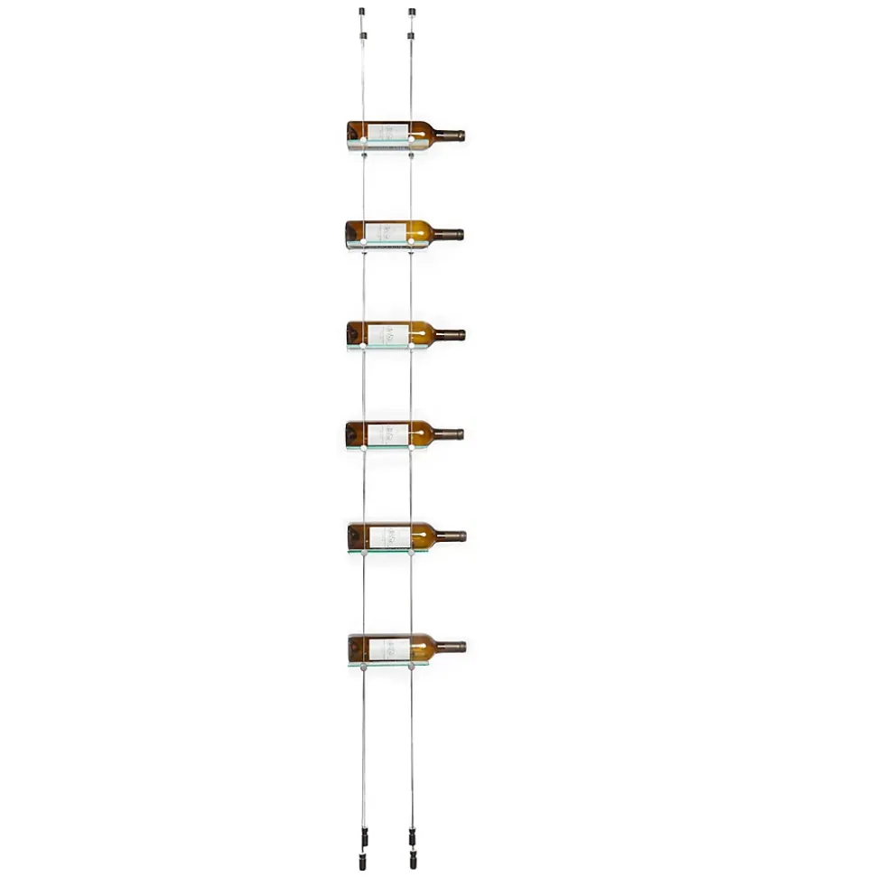 Porte-bouteille de vin suspendues Kit 6 bouteilles Chrome