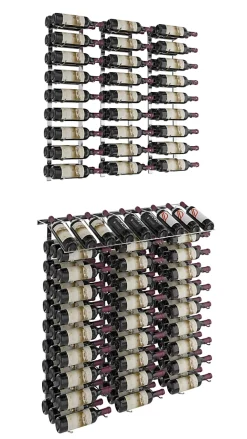 Porte-Bouteille kit mural pour 144 bouteilles Nickel brossé