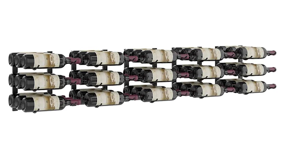 Porte-Bouteille kit mural pour 45 bouteilles noir