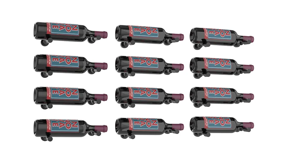 Porte-Bouteille kit mural pour 12 bouteilles noir design