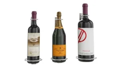 Porte-bouteille vertical pour un magnum de vin nickel brossé