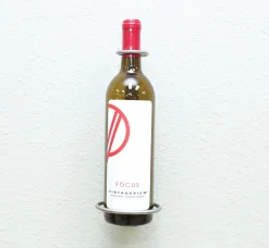 Porte-bouteille vertical pour une bouteille de vin nickel brossé